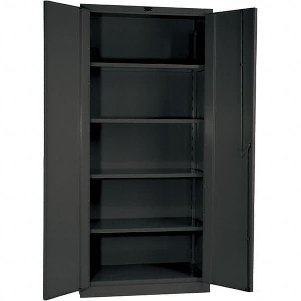 Hallowell - 4 Shelf Locking Storage Cabinet - Steel, 60" Wide x 24" Deep x 78" High, Gray - A1 Tooling