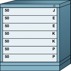 Bench-Standard Cabinet - 7 Drawers - 30 x 28-1/4 x 33-1/4" - Single Drawer Access - A1 Tooling