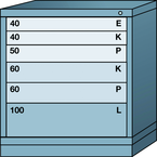 Bench-Standard Cabinet - 6 Drawers - 30 x 28-1/4 x 33-1/4" - Single Drawer Access - A1 Tooling