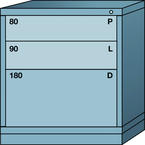 Bench-Standard Cabinet - 3 Drawers - 30 x 28-1/4 x 33-1/4" - Multiple Drawer Access - A1 Tooling