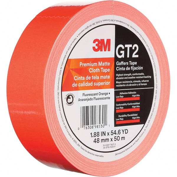 3M - 50m x 48mm x 11 mil Fluorescent Orange Cotton Cloth Gaffers Tape - A1 Tooling