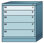 32.25 x 28.25 x 30'' (5 Drawers) - Pre-Engineered Modular Drawer Cabinet Bench Height (104 Compartments) - A1 Tooling