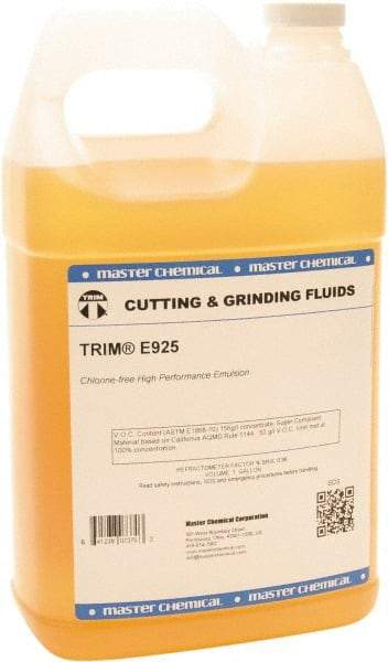 Master Fluid Solutions - Trim E925, 1 Gal Bottle Emulsion Fluid - Water Soluble, For Cutting, Drilling, Sawing, Grinding - A1 Tooling