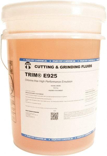 Master Fluid Solutions - Trim E925, 5 Gal Pail Emulsion Fluid - Water Soluble, For Cutting, Drilling, Sawing, Grinding - A1 Tooling