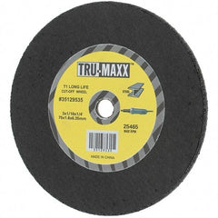 Tru-Maxx - 3" 60 Grit Aluminum Oxide Cutoff Wheel - 1/16" Thick, 1/4" Arbor, Use with Die Grinders - A1 Tooling