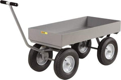 Little Giant - 3,500 Lb Capacity Steel Wagon Truck - Steel Deck, 30" OAW, 60" Platform Length x 18-1/2" Platform Height, Mold On Rubber Casters - A1 Tooling