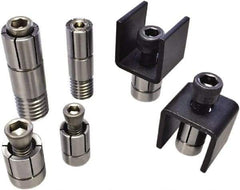 Mitee-Bite - 0.375 to 0.02" Expansion Diam, 950 Lb Holding Force, 8-32 Mounting Screw, Stainless Steel ID Expansion Clamp - 3/8" Flange Diam, 3/8" Flange Thickness, 3/8" Mount Hole Diam, 1 Mount Hole, 3/4" Overall Height - A1 Tooling