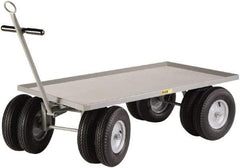 Little Giant - 3,000 Lb Capacity Steel 8 Wheeler Wagon Truck - Steel Deck, 36" OAW, 72" Platform Length x 18-1/4" Platform Height, Pneumatic Casters - A1 Tooling