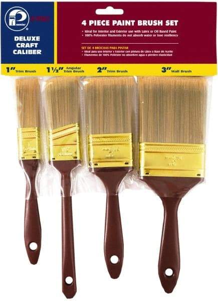 Premier Paint Roller - 1, 1-1/2, 2 & 3" Flat Polyester General Purpose Paint Brush Set - 2, 2-1/4, 2-3/4 & 2-7/8" Bristle Length, 4, 5, 6 & 6-1/2" Plastic Beavertail Handle - A1 Tooling