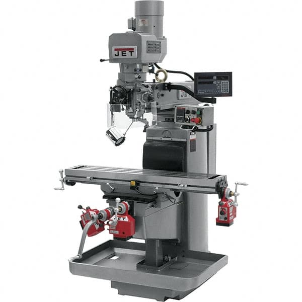 Jet - 10" Table Width x 50" Table Length, Electronic Variable Speed Control, 3 Phase Knee Milling Machine - 3 hp - A1 Tooling