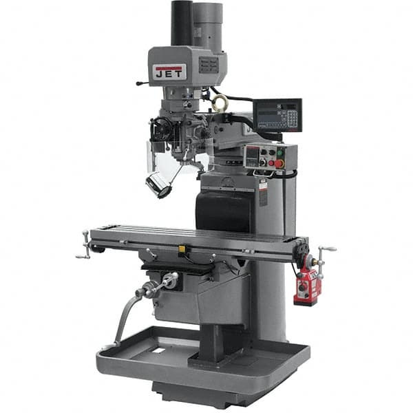 Jet - 10" Table Width x 50" Table Length, Electronic Variable Speed Control, 3 Phase Knee Milling Machine - 3 hp - A1 Tooling