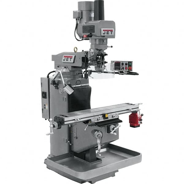 Jet - 9" Table Width x 49" Table Length, Electronic Variable Speed Control, 3 Phase Knee Milling Machine - 3 hp - A1 Tooling