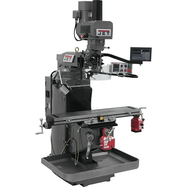 Jet - 9" Table Width x 49" Table Length, Electronic Variable Speed Control, 3 Phase Knee Milling Machine - 3 hp - A1 Tooling