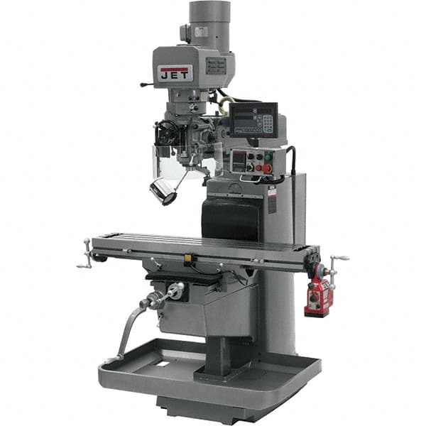 Jet - 10" Table Width x 50" Table Length, Electronic Variable Speed Control, 3 Phase Knee Milling Machine - 3 hp - A1 Tooling