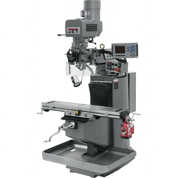 Jet - 9" Table Width x 49" Table Length, Electronic Variable Speed Control, 3 Phase Knee Milling Machine - 3 hp - A1 Tooling