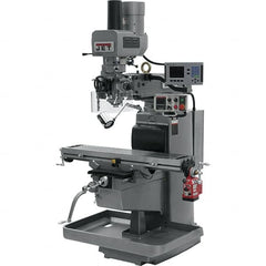 Jet - 10" Table Width x 50" Table Length, Electronic Variable Speed Control, 3 Phase Knee Milling Machine - 3 hp - A1 Tooling