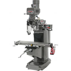 Jet - 10" Table Width x 50" Table Length, Electronic Variable Speed Control, 3 Phase Knee Milling Machine - R8 Spindle Taper, 3 hp - A1 Tooling