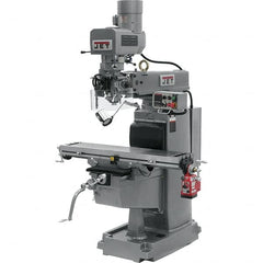 Jet - 10" Table Width x 50" Table Length, Electronic Variable Speed Control, 3 Phase Knee Milling Machine - 3 hp - A1 Tooling