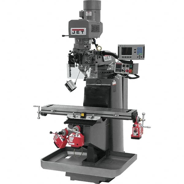 Jet - 9" Table Width x 49" Table Length, Electronic Variable Speed Control, 3 Phase Knee Milling Machine - 3 hp - A1 Tooling