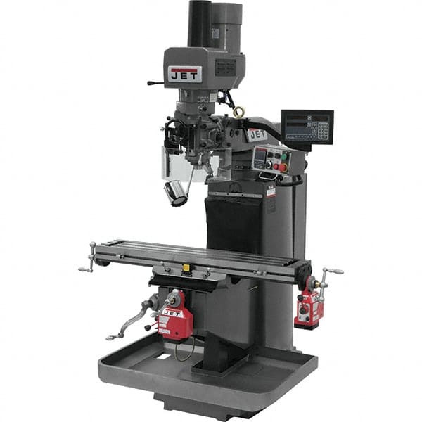 Jet - 9" Table Width x 49" Table Length, Electronic Variable Speed Control, 3 Phase Knee Milling Machine - 3 hp - A1 Tooling