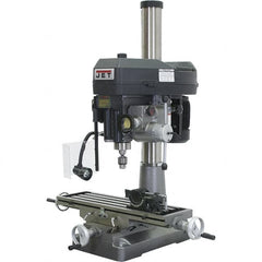 Jet - 1 Phase, 15-7/8" Swing, Step Pulley Mill Drill Combination - 31-3/4" Table Length x 9-1/2" Table Width, 20-1/2" Longitudinal Travel, 2 hp, 230 Volts - A1 Tooling