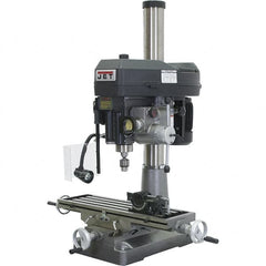 Jet - 1 Phase, 15-7/8" Swing, Step Pulley Mill Drill Combination - 31-3/4" Table Length x 9-1/2" Table Width, 20-1/2" Longitudinal Travel, 2 hp, 230 Volts - A1 Tooling