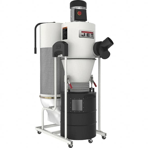 Jet - 1µm, 115 Volt Portable Dust Collector - 22" Long x 47" Deep x 67-9/16" High, 4" Connection Diam, 6,396' per min Air Flow - A1 Tooling