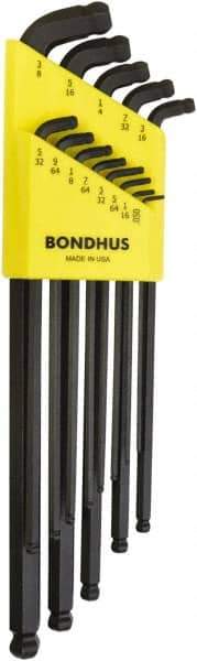 Bondhus - 13 Piece L-Key Ball End Hex Key Set - Hex Range 0.05 to 3/8", Protanium High Torque Steel - A1 Tooling