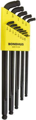 Bondhus - 13 Piece L-Key Ball End Hex Key Set - Hex Range 0.05 to 3/8", Protanium High Torque Steel - A1 Tooling