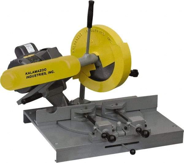 Kalamazoo - 10" Blade Diam, 5/8" Arbor Hole, Miter Chop & Cutoff Saw - 3,450 RPM, 3 hp, 220/440 Volts, 1 or 3 Phase - A1 Tooling