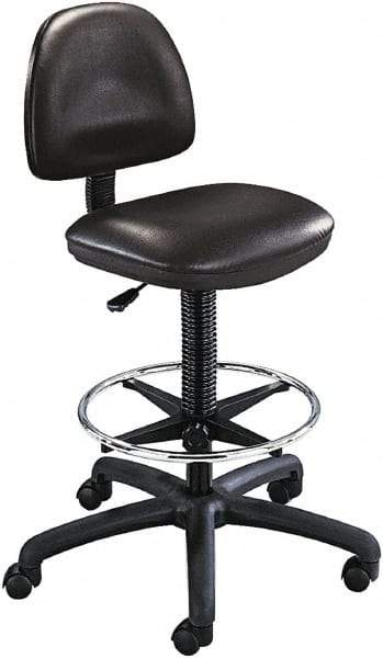 Safco - 25 Inch Wide x 25 Inch Deep x 54 Inch High, Swivel Base, Drafting Chair Stool - Vinyl Seat, Black - A1 Tooling