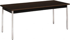 Hon - 30" Long x 72" Wide x 29" High Stationary Utility Tables - 1-1/8" Thick, Mocha & Black, High Pressure Laminate - A1 Tooling