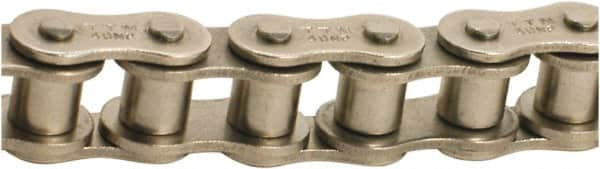 Tritan - 1/4" Pitch, ANSI 25, Single Strand Roller Chain - Chain No. 25NP, 787 Lb. Capacity, 10 Ft. Long, 0.13" Roller Diam, 1/8" Roller Width - A1 Tooling