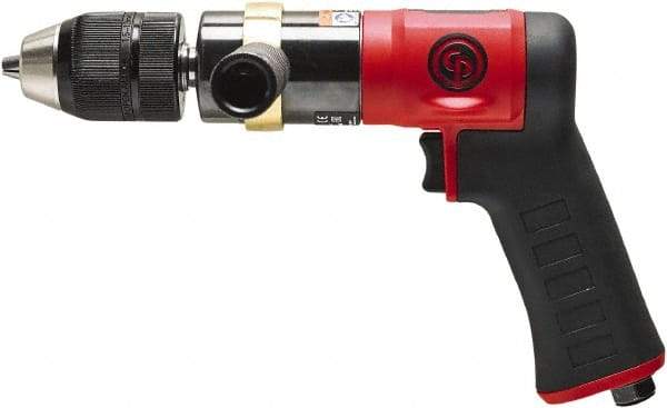 Chicago Pneumatic - 1/2" Keyless Chuck - Pistol Grip Handle, 600 RPM, 0.5 hp, 90 psi - A1 Tooling