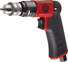 Chicago Pneumatic - 1/4" Reversible Keyed Chuck - Pistol Grip Handle, 2,800 RPM, 0.3 hp, 90 psi - A1 Tooling