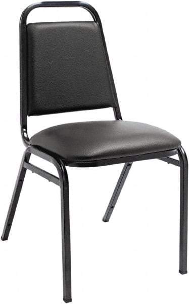 ALERA - Vinyl Black Stacking Chair - Black Frame, 15" Wide x 20-1/2" Deep x 32" High - A1 Tooling