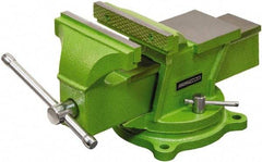 OEM Tools - 6" Jaw Width, 6" Opening Capacity, 2-19/32" Throat Depth, Cast Iron Swivel Bench Vise - Bolt Down Base Attachment - A1 Tooling