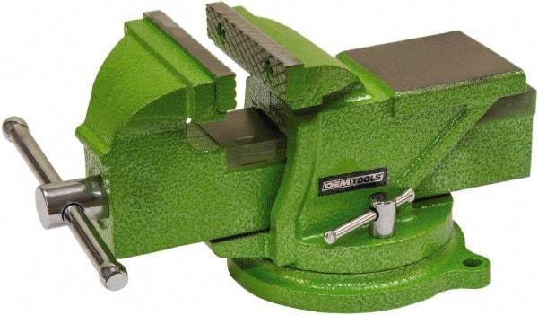 OEM Tools - 4" Jaw Width, 4" Opening Capacity, 1-57/64" Throat Depth, Cast Iron Swivel Bench Vise - Bolt Down Base Attachment - A1 Tooling