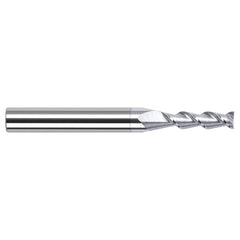 Square End Mill: 3/32'' Dia, 3/8'' LOC, 1/8'' Shank Dia, 2-1/2'' OAL, 2 Flutes, Solid Carbide Single End, TiB2 Finish, 45 ° Helix, Centercutting, RH Cut, RH Flute