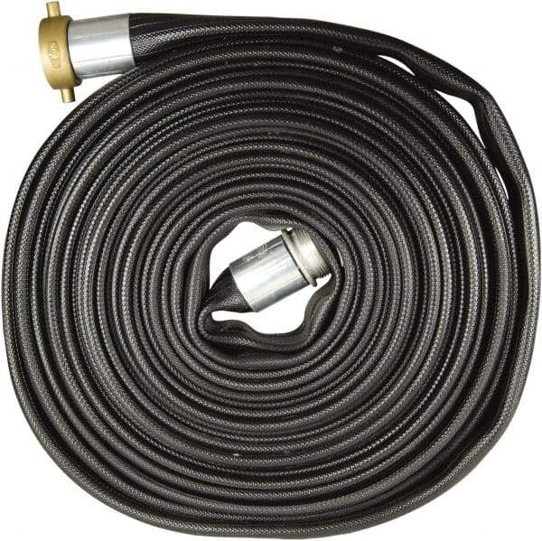 Dixon Valve & Coupling - 1-1/2" ID, 200 Working psi, Black Nitrile Fire Hose - Male x Female NST (NH) Ends, 100' Long, 600 Burst psi - A1 Tooling