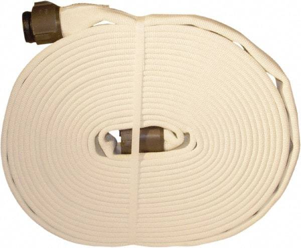 Dixon Valve & Coupling - 1-1/2" ID, 360 Working psi, White Polyester Fire Hose - Male x Female NST (NH) Ends, 50' Long, 1,080 Burst psi - A1 Tooling