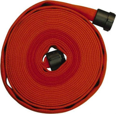 Dixon Valve & Coupling - 1-1/2" ID, 225 Working psi, Orange Polyester/Rubber Fire Hose, Single Jacket - Male x Female NPSH Ends, 50' Long, 675 Burst psi - A1 Tooling