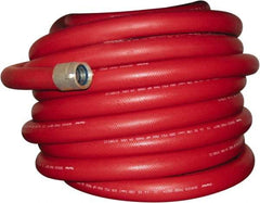 Dixon Valve & Coupling - 1-1/2" ID, 225 Working psi, Red Polyester/Rubber Fire Hose, Single Jacket - Male x Female NPSH Ends, 50' Long, 675 Burst psi - A1 Tooling