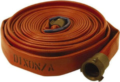 Dixon Valve & Coupling - 1" ID, 225 Working psi, White Polyester/Rubber Fire Hose, Single Jacket - Male x Female NPSH Ends, 100' Long, 675 Burst psi - A1 Tooling