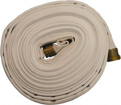 Dixon Valve & Coupling - 1-1/2" ID, 135 Working psi, White Polyester/Rubber Fire Hose, Single Jacket - Male x Female NST (NH) Ends, 100' Long, 405 Burst psi - A1 Tooling