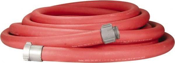 Dixon Valve & Coupling - 1-1/2" ID, 225 Working psi, Orange Polyester/Rubber Fire Hose, Single Jacket - Male x Female NST (NH) Ends, 50' Long, 675 Burst psi - A1 Tooling