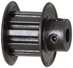 Power Drive - 10 Tooth, 3/16" Inside x 0.617" Outside Diam, Timing Belt Pulley - 1/4, 3/8" Belt Width, 0.637" Pitch Diam, Steel & Cast Iron - A1 Tooling