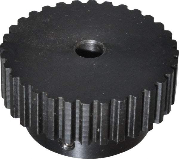 Power Drive - 32 Tooth, 5/16" Inside x 2.017" Outside Diam, Timing Belt Pulley - 1/4, 3/8" Belt Width, 2.037" Pitch Diam, Steel & Cast Iron - A1 Tooling