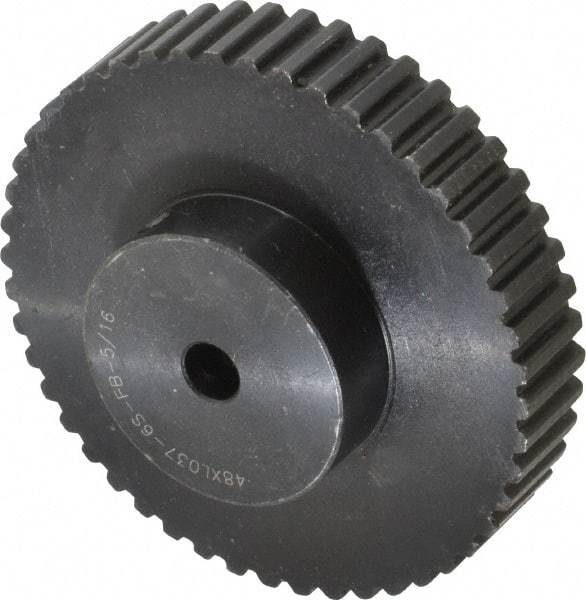 Power Drive - 48 Tooth, 5/16" Inside x 3.036" Outside Diam, Timing Belt Pulley - 1/4, 3/8" Belt Width, 3.056" Pitch Diam, Steel & Cast Iron - A1 Tooling