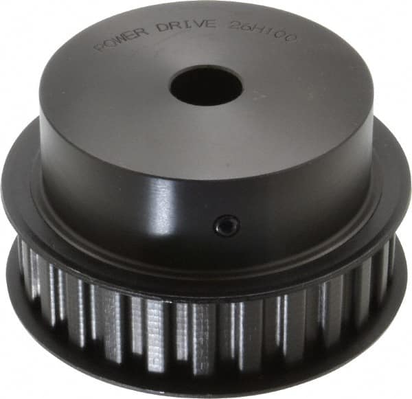 Power Drive - 26 Tooth, 3/4" Inside x 4.084" Outside Diam, Timing Belt Pulley - 3/4, 1" Belt Width, 4.138" Pitch Diam, Steel & Cast Iron - A1 Tooling